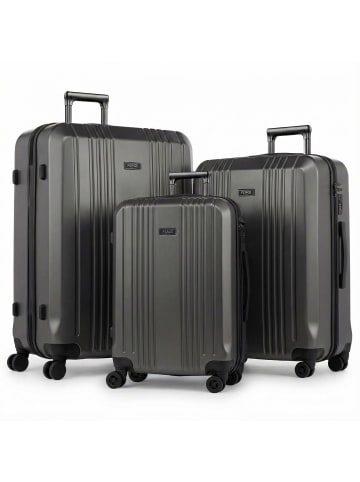 FERGÉ Kofferset Hartschale 3 teilig Koffer Set CANNES TSA-Schoß in schwarz