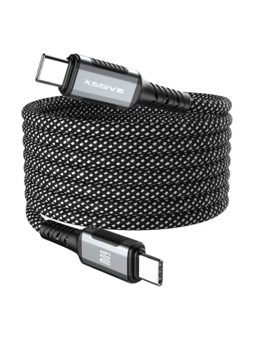 COFI 1453 Xssive Magnetisches Wickelkabel 60W 1m USB-C zu USB-C XSS-MGC-CC1M in Schwarz