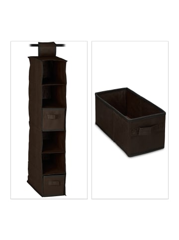 relaxdays 2 x Hängeregal in Braun - (B)14,5 x (H)82 x (T)30 cm