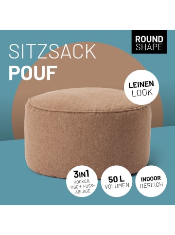 Lumaland Sitzsack-Hocker Pouf Indoor rund 50l braun Braun