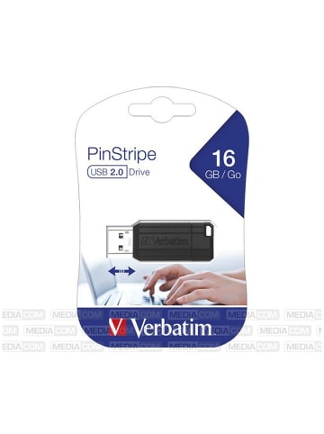 Verbatim Verbatim PinStripe USB-Stick 16GB Schwarz