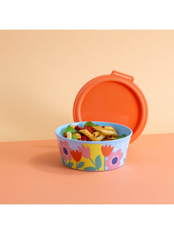 koziol NORA BOX 1,3l BLOOMS - Schale 1,3l mit Deckel in sweet blue/strong coral