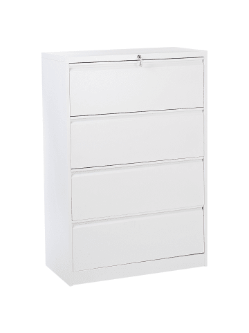 Beliani Büroschränke HALITE in Weiß - (W) 90 x (H) 133 x (L) 45 cm