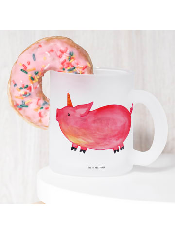 Mr. & Mrs. Panda Trinkglas Einhorn Schwein ohne Spruch in Transparent