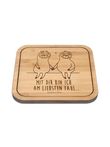 Mr. & Mrs. Panda Tischuntersetzer Faultier Pärchen mit Spruch in Transparent