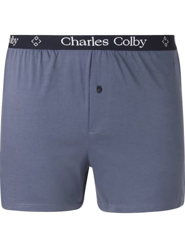 Charles Colby 2er Pack Boxershorts LORD KEYAN in blau bedruckt