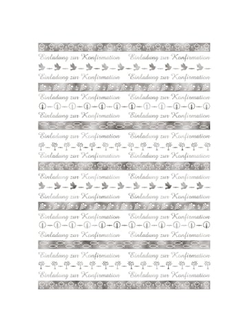 Buntpapierfabrik Ludwig Bähr Designkarton 'Bordüren' silber 200g/qm A4 Packung mit 5 Blatt Motiv 1