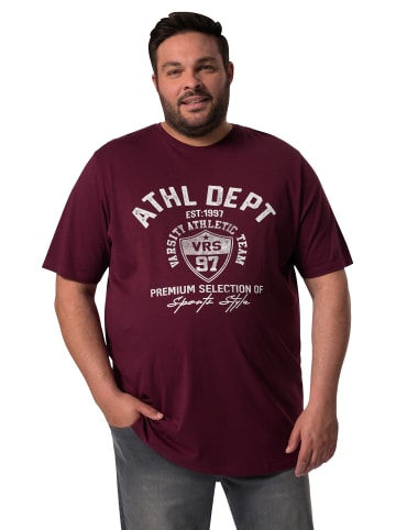 Men Plus Kurzarm T-Shirt in dunkel weinrot