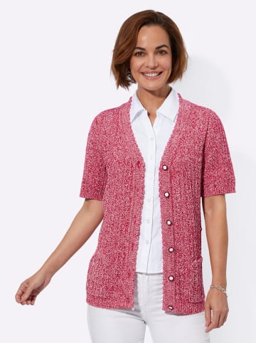 WITT WEIDEN Strickjacke in rot-ecru-meliert