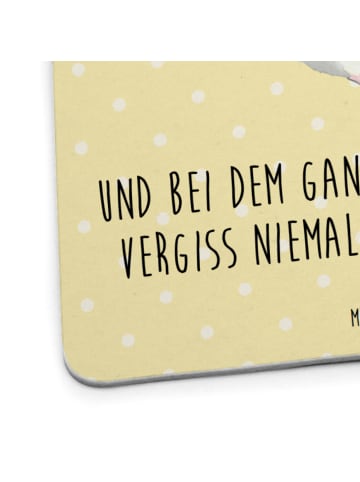 Mr. & Mrs. Panda Untersetzer Chinchilla Blume mit Spruch in Gelb Pastell