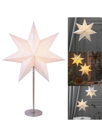 STAR Trading Stern-Tischleuchte Bobo, weiß, 34x51cm, B-Deal in Weiß