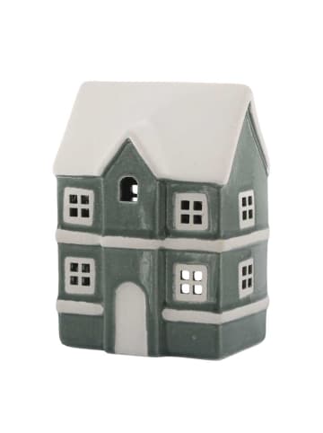 Chic Antique Lichthaus VERTE Grün CHAMONIX Haus für Teelicht 14 cm