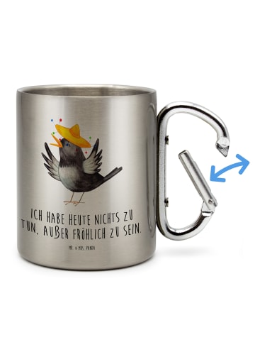 Mr. & Mrs. Panda Thermobecher Rabe Sombrero mit Spruch in Silber