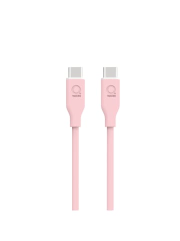 COFI 1453 Qware USB-C auf USB-C Kabel – 60W 1 Meter Lade- und Datenkabel Schwarz in Rosa