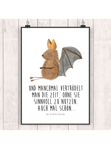 Mr. & Mrs. Panda wanddeko Fledermaus Sitzen mit Spruch in Weiß