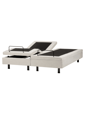Beliani Doppelbett DUKE II in Beige/Schwarz - (W) 160 x (H) 37 x (L) 200 cm