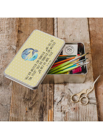 Mr. & Mrs. Panda Geschenkbox Walfisch Thunfisch mit Spruch in Gelb Pastell