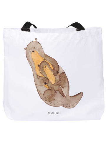 Mr. & Mrs. Panda Tote Bag Otter Kind ohne Spruch in Weiß