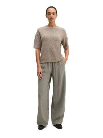 Marc O'Polo Kurzarm-Pullover loose in Stone Taupe Melange