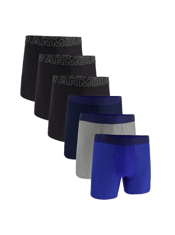 Under Armour Boxershort 6er Pack in Schwarz/Blau/Grau