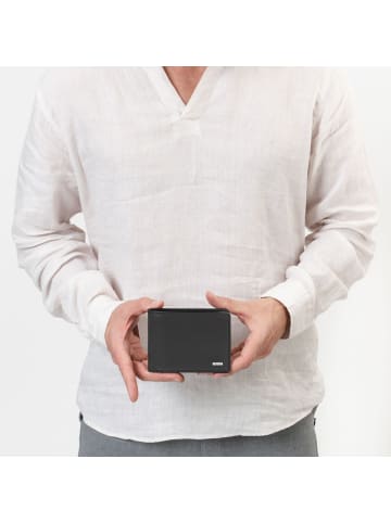 Redolz Leather Essentials QF Geldbörse RFID Leder 12 cm ausklappbar in black