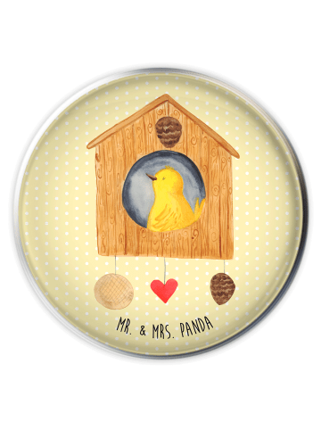 Mr. & Mrs. Panda Ablaufgarnitur Vogel Haus ohne Spruch in Gelb Pastell