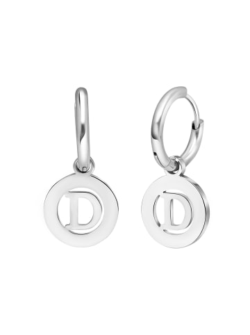 Lucardi Ohrringe "Buchstabe D" Rund