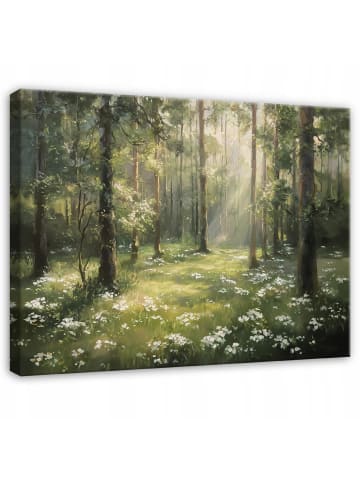 WALLARENA Leinwandbild Wald in Grün