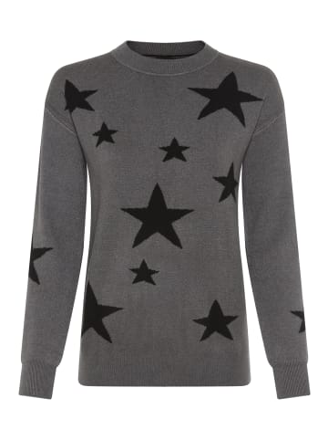 Laura Scott Rundhalspullover in grau sterne