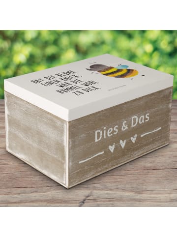 Mr. & Mrs. Panda Aufbewahrungsbox Hummel flauschig mit Spruch in Weiß