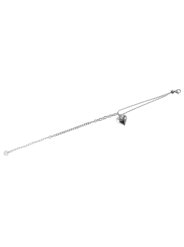 Adeliás Damen Armband – Herz aus Edelstahl 17 cm in silber