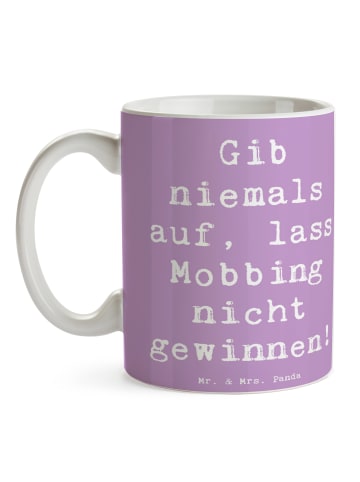 Mr. & Mrs. Panda Kaffeetasse Spruch Mobbing bewältigen mit Spruch in Lavendeltraum