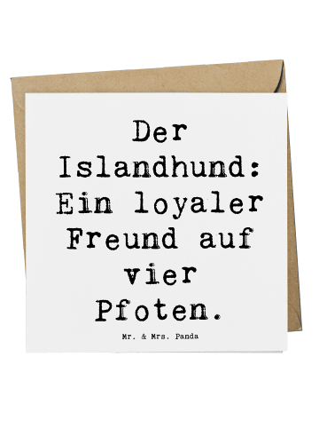 Mr. & Mrs. Panda Deluxe Karte Spruch Treuer Islandhund mit Spruch in Weiß