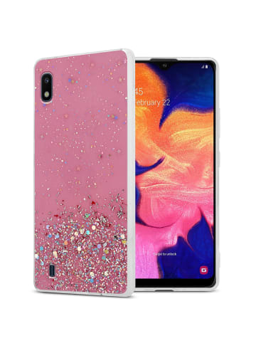 cadorabo Hülle für Samsung Galaxy A10 / M10 Glitter in Rosa mit Glitter