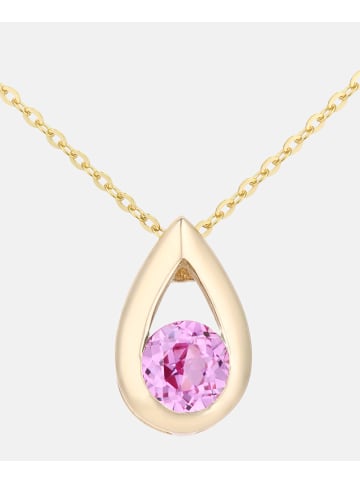 Diamant L'éternel Halskette mit Anhänger aus 375 Gelbgold mit Saphir
