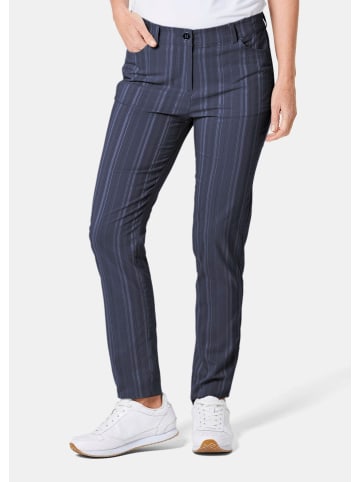 GOLDNER Kurzgröße:  Sportliche Strukturhose, elastisch in dunkelmarine