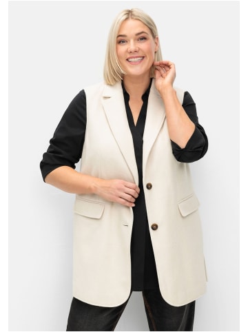sheego Weste mit Reverskragen in beige