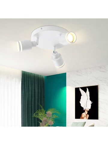 ZMH Deckenleuchte in Weiß 3-flammige GU10 Moderne Metall