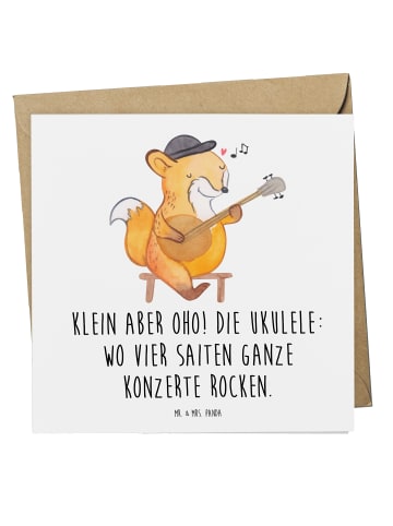 Mr. & Mrs. Panda Grußkarte Ukulele Magie mit Spruch in Weiß