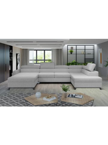 MF Design Joseppe Recamiere Rechts in Hellgrau -  (L) 200 x (B) 360 x (H) 92 cm