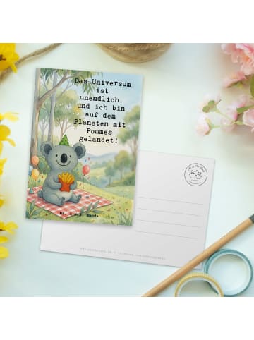 Mr. & Mrs. Panda Postkarte Koala Pommes Design mit Spruch in Weiß