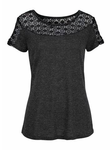 Vivance by Lascana Kurzarmshirt in anthrazit-meliert