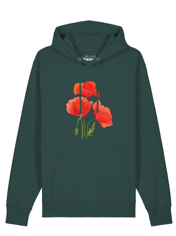 wat? Apparel Sweatshirt Poppy Flowers in Glazed Green