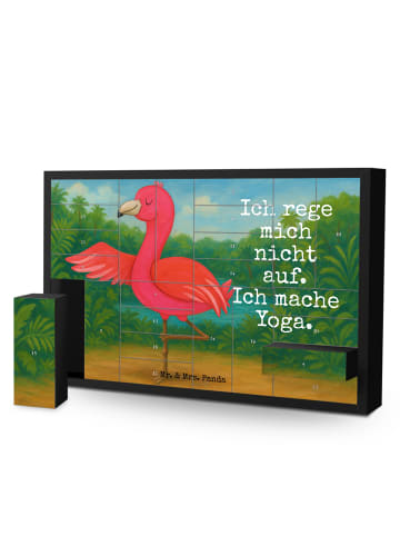 Mr. & Mrs. Panda Adventskalender Flamingo Yoga Design mit Spruch in Weiß
