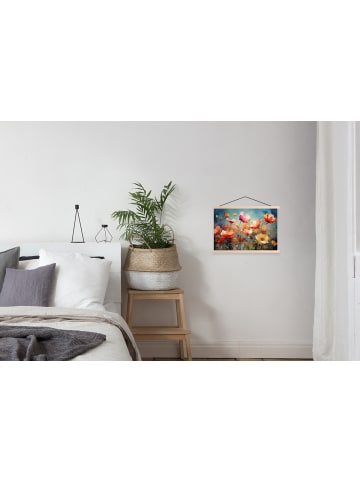 MuchoWow Poster mit Leiste Bunte Blumen