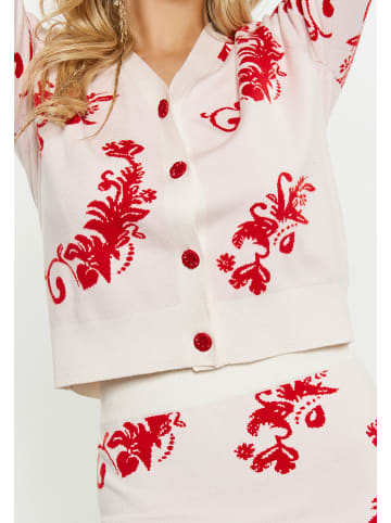 myMo Women Cardigan in Wollweiss Rot