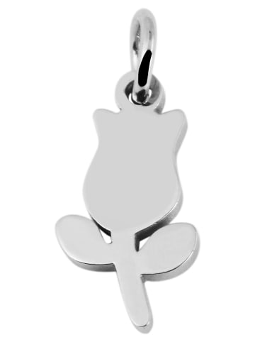 Adeliás Damen Anhänger – Blume Anhänger aus Edelstahl in silber