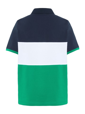 Polo in Colour-Block-Optik mit Patches in Grün