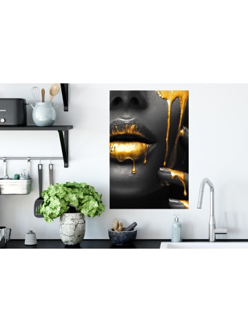 OnlyWow Wandtattoo Gesicht gold schwarz