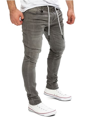 Yazubi Sweathose in Jeans-Optik Erik in Grau